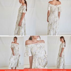 Forever 21 Floral off shoulder maxi dress.